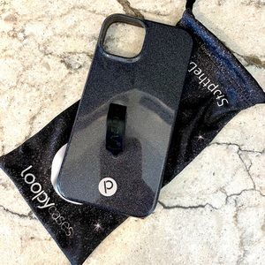 Black Sparkle Loopy Case for iPhone 13